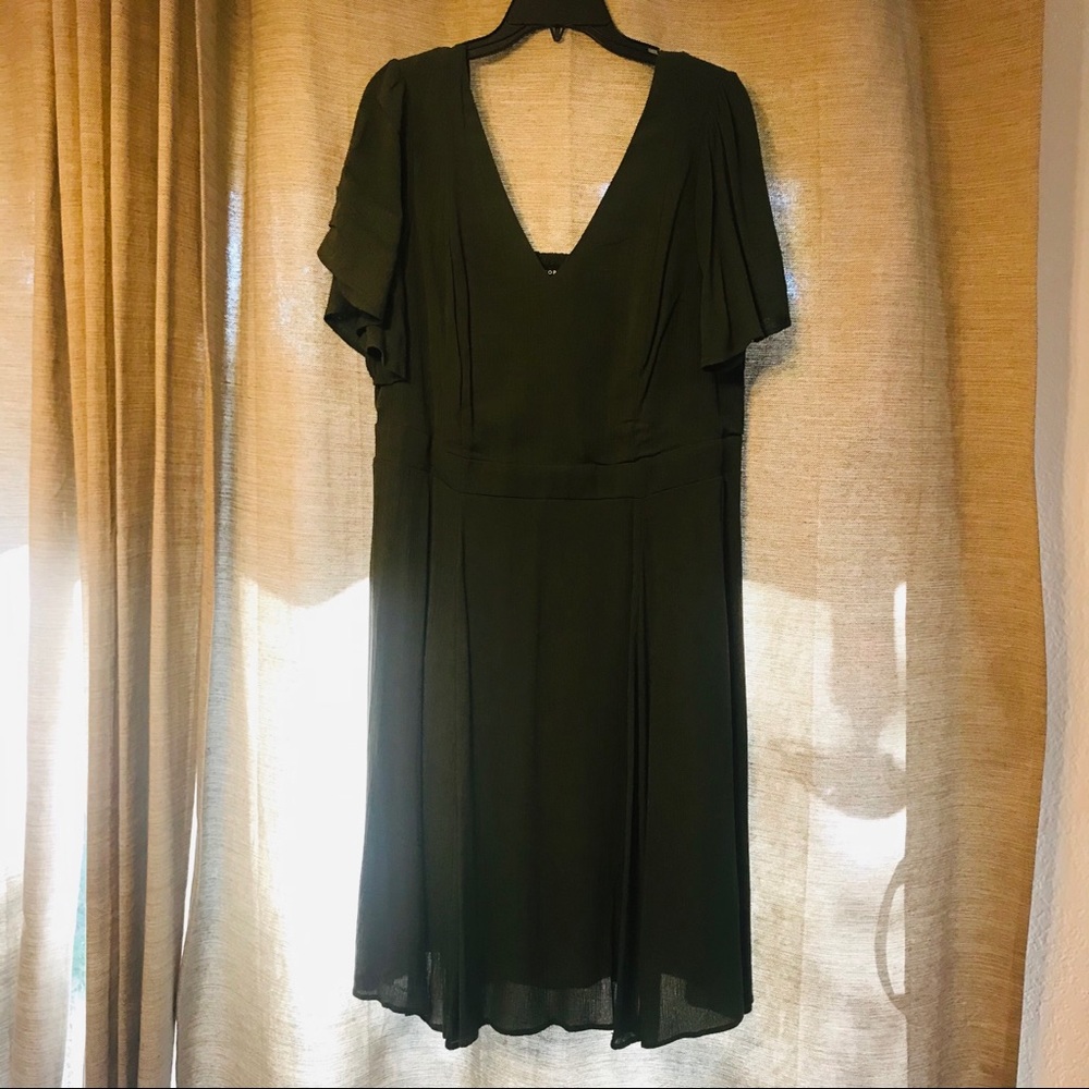 Torrid Olive flutter sleeve dress